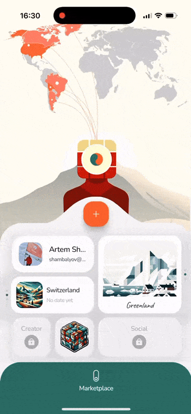 Wallpapers and widget covers customization in tTravel