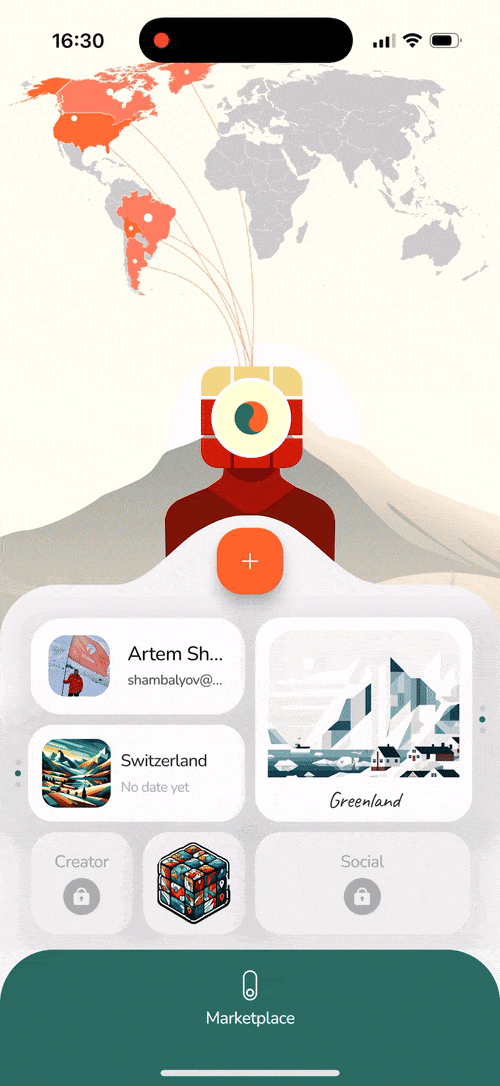 Wallpapers customization in tTravel