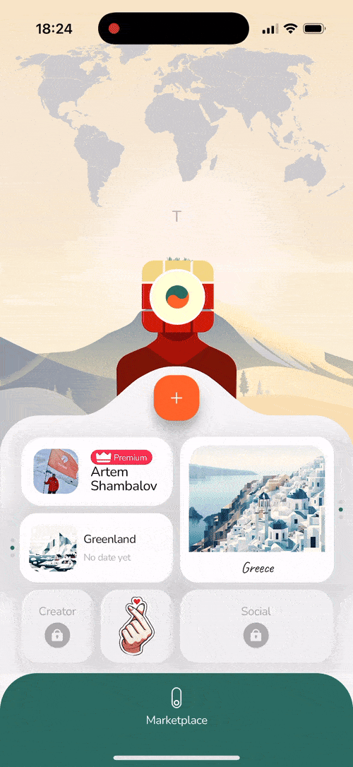 tTravel home screen demo